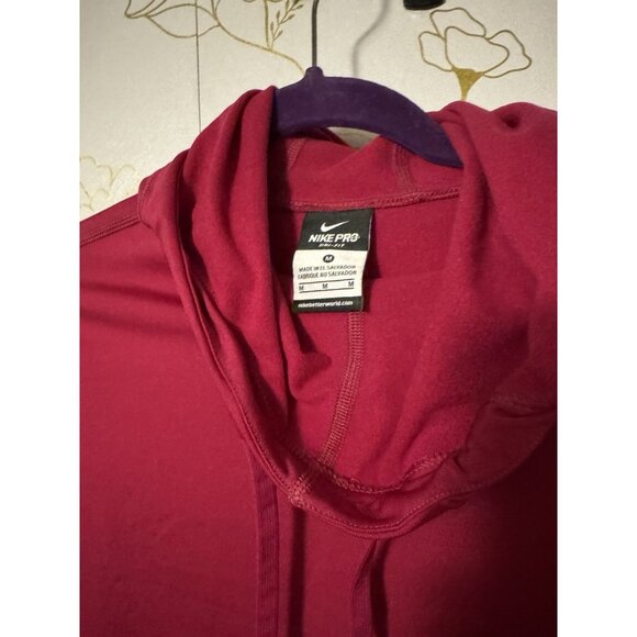 Nike Pro Dri-FIT Cowl Neck Hoodie Pink Cerise Women’s Size M Lightweight 054 - Picture 4 of 5